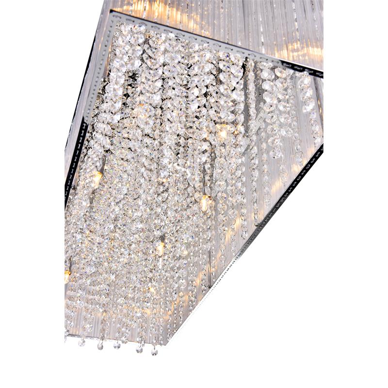 CWI Lighting Spring Morning10 Light Drum Shade Metal Chandelier in Chrome