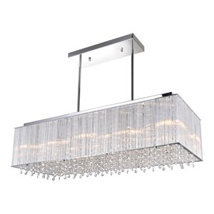 CWI Lighting Spring Morning10 Light Drum Shade Metal Chandelier in Chrome