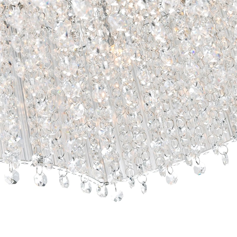 CWI Lighting Elsa 10 Light Drum Shade Transitional Metal Chandelier in Chrome