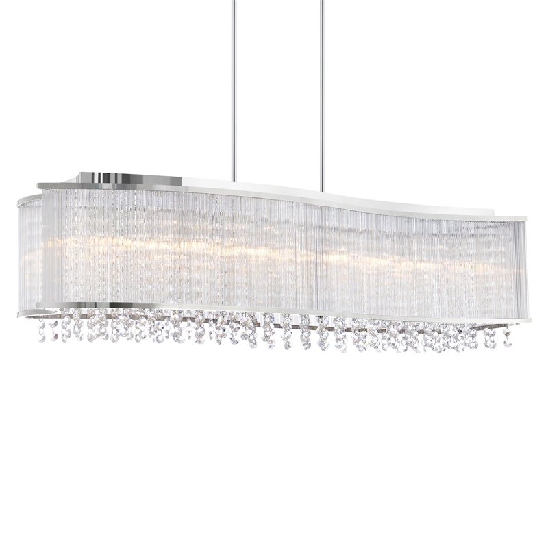 CWI Lighting Elsa 6 Light Drum Shade Transitional Metal Chandelier in Chrome