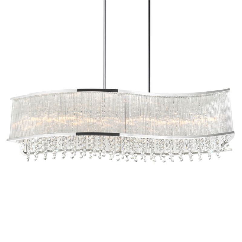 CWI Lighting Elsa 6 Light Drum Shade Transitional Metal Chandelier in Chrome