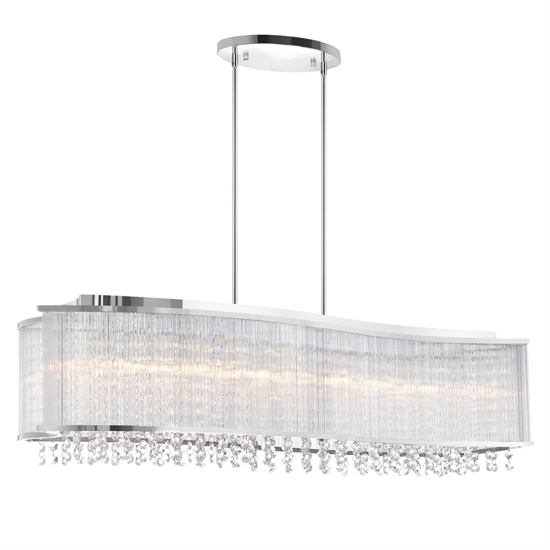 CWI Lighting Elsa 6 Light Drum Shade Transitional Metal Chandelier in Chrome