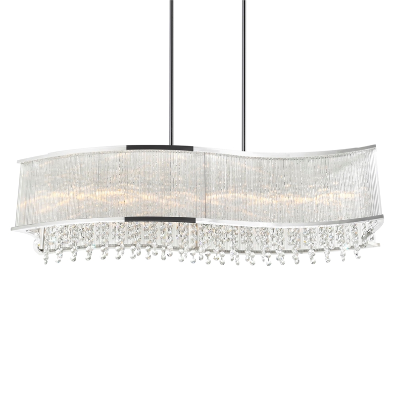 CWI Lighting Elsa 6 Light Drum Shade Transitional Metal Chandelier in Chrome