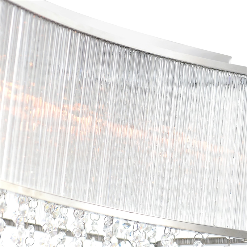 CWI Lighting Elsa 6 Light Drum Shade Transitional Metal Chandelier in Chrome