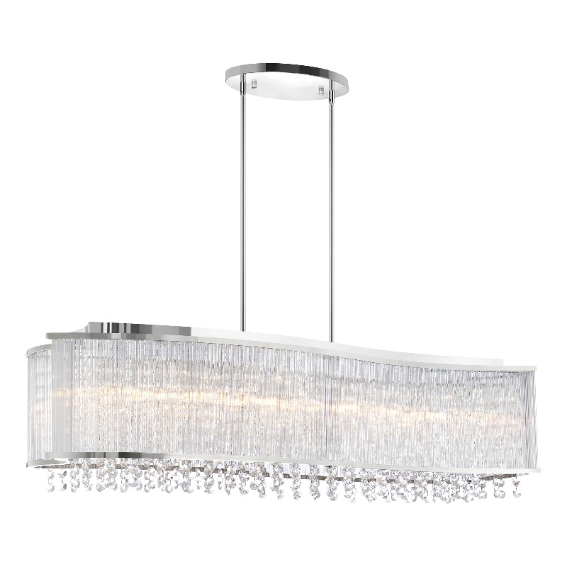 CWI Lighting Elsa 6 Light Drum Shade Transitional Metal Chandelier in Chrome
