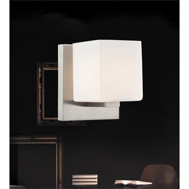 CWI Lighting 1 Light Contemporary Metal Bathroom Sconce in Satin Nickel