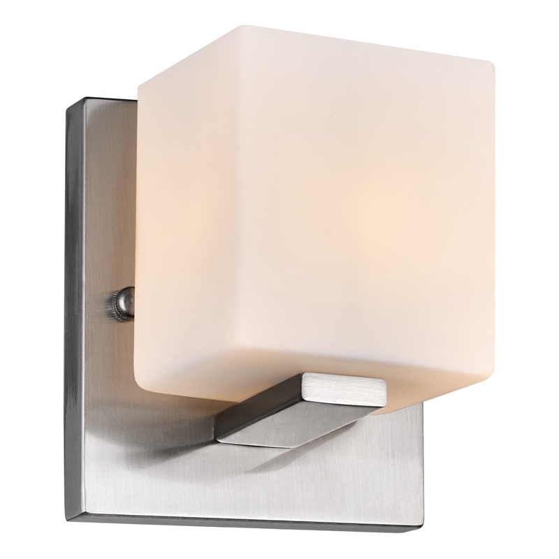 CWI Lighting 1 Light Contemporary Metal Bathroom Sconce in Satin Nickel