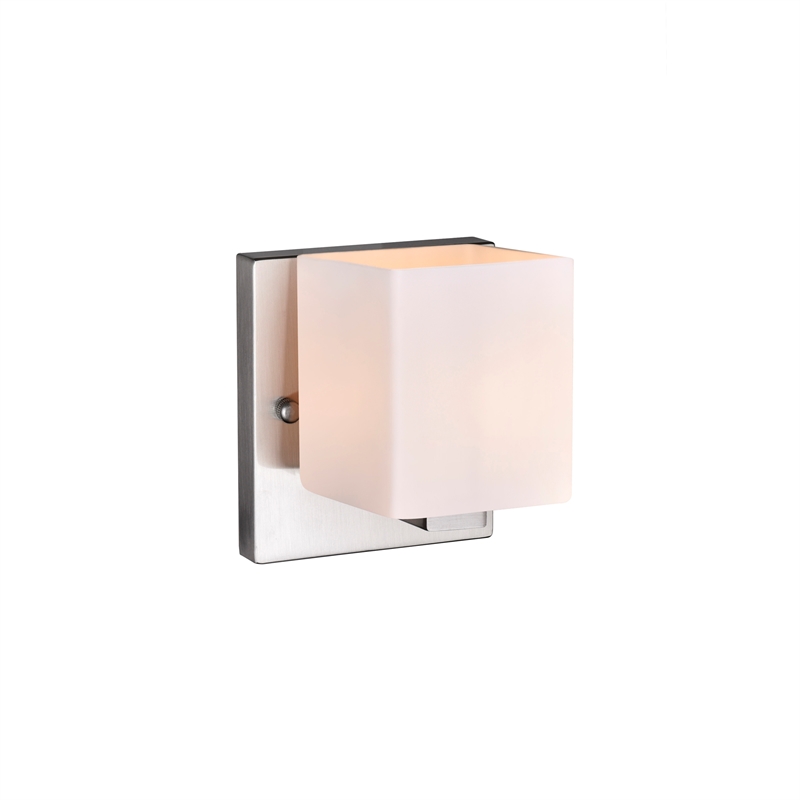 CWI Lighting 1 Light Contemporary Metal Bathroom Sconce in Satin Nickel