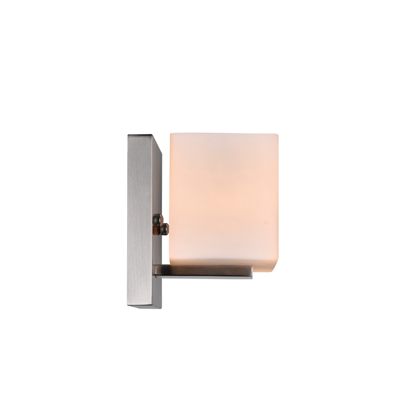 CWI Lighting 1 Light Contemporary Metal Bathroom Sconce in Satin Nickel