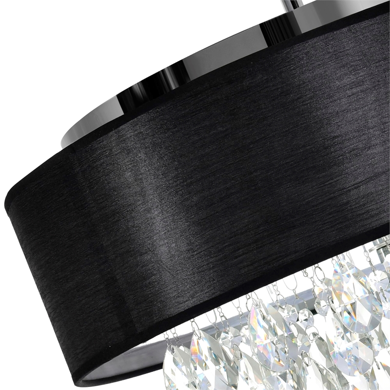 CWI Lighting Dash 4 Light Drum Shade Metal Chandelier in Chrome