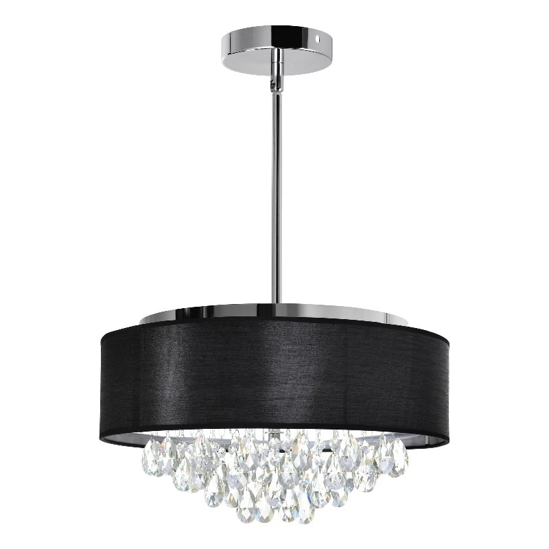 CWI Lighting Dash 4 Light Drum Shade Metal Chandelier in Chrome