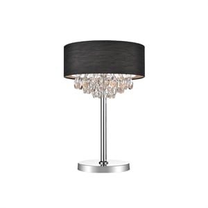 CWI Lighting Dash 3 Light Contemporary Metal Table Lamp in Chrome/Black