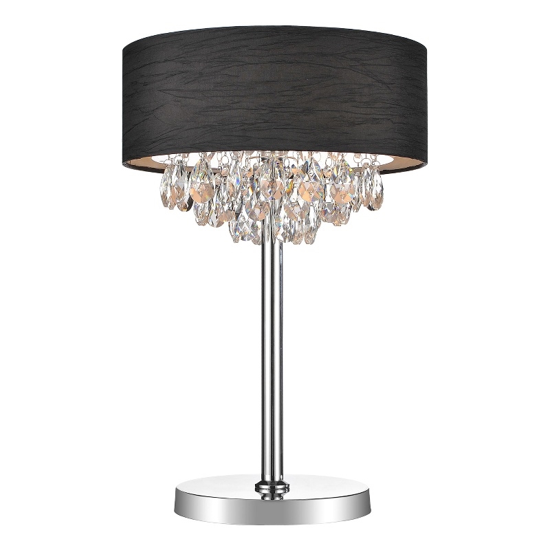 CWI Lighting Dash 3 Light Contemporary Metal Table Lamp in Chrome/Black