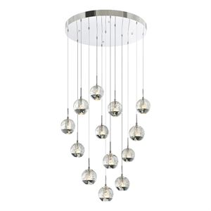 CWI Lighting Perrier 13 Light Contemporary Metal Pendant in Chrome