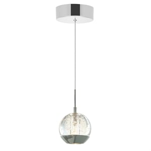 CWI Lighting Perrier 1 Light Down Contemporary Metal Mini Pendant in Chrome