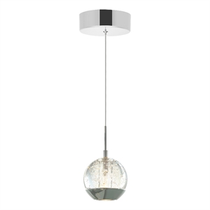 CWI Lighting Perrier 1 Light Down Contemporary Metal Mini Pendant in Chrome