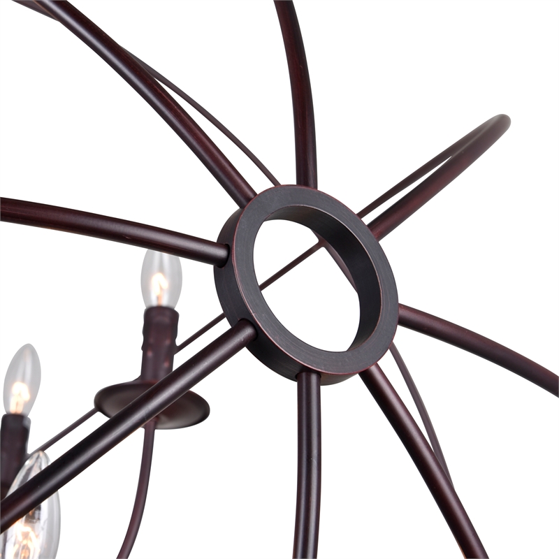 CWI Lighting Arza 6 Light Up Farmhouse Metal Chandelier in Brown