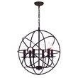 CWI Lighting Arza 6 Light Up Farmhouse Metal Chandelier in Brown
