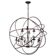 CWI Lighting Arza 12 Light Up Farmhouse Metal Chandelier in Brown