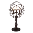 CWI Lighting Arza 3 Light Farmhouse Metal Table Lamp in Brown