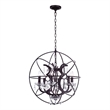 CWI Lighting Campechia 6 Light Up Farmhouse Metal Chandelier in Brown