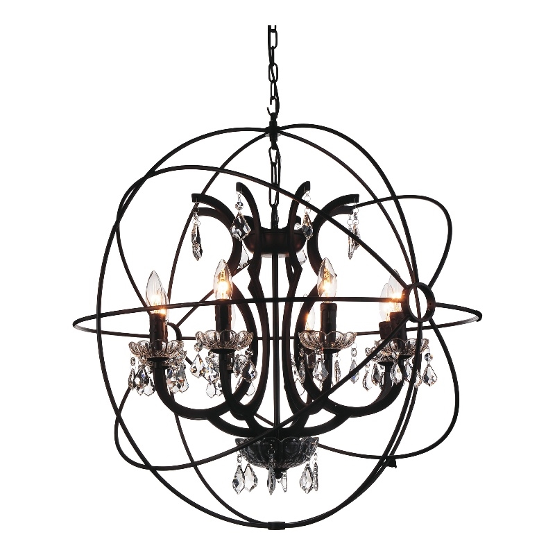 CWI Lighting Campechia 8 Light Up Farmhouse Metal Chandelier in Brown