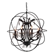 CWI Lighting Campechia 8 Light Up Farmhouse Metal Chandelier in Brown