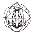 CWI Lighting Campechia 9 Light Up Farmhouse Metal Chandelier in Brown