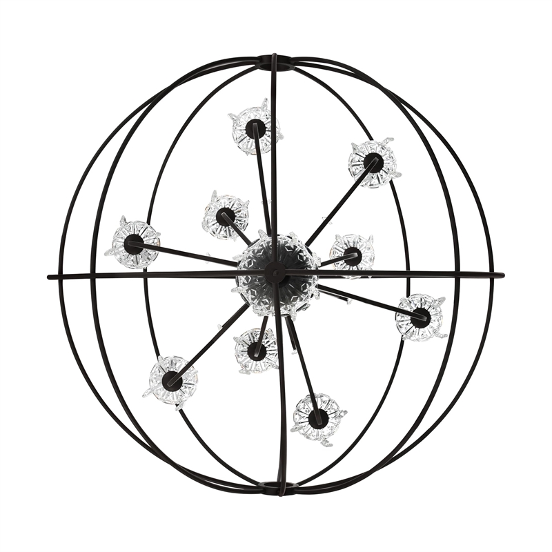 CWI Lighting Campechia 9 Light Up Farmhouse Metal Chandelier in Brown