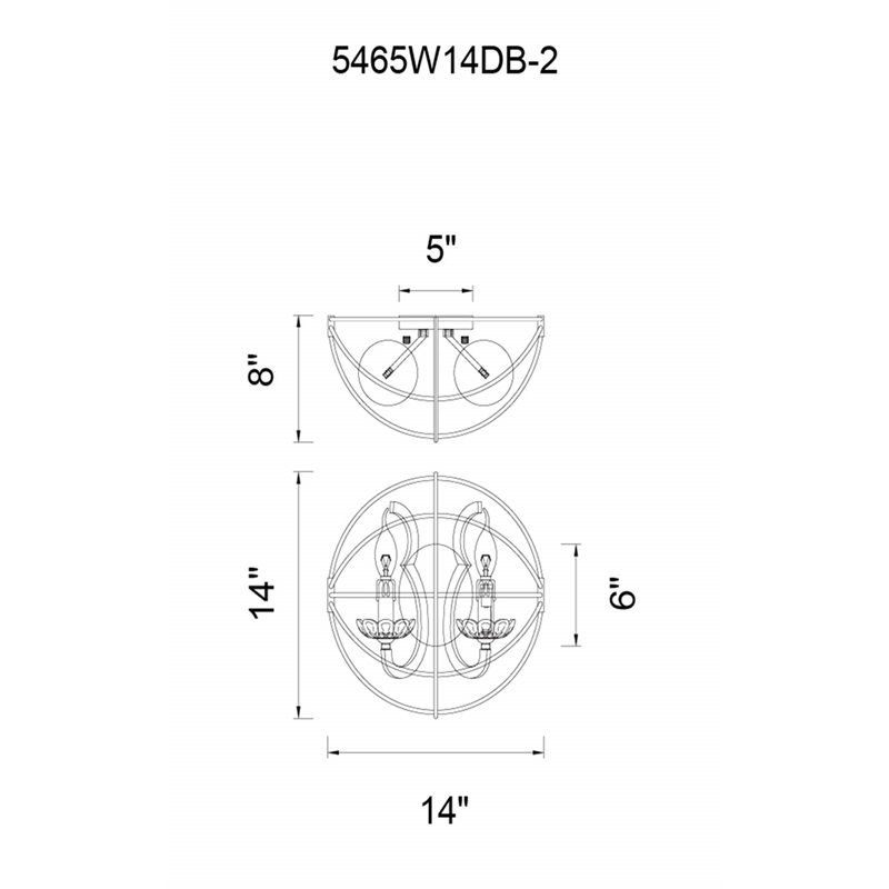 CWI Lighting Campechia 2 Light Farmhouse Metal Wall Sconce in Brown