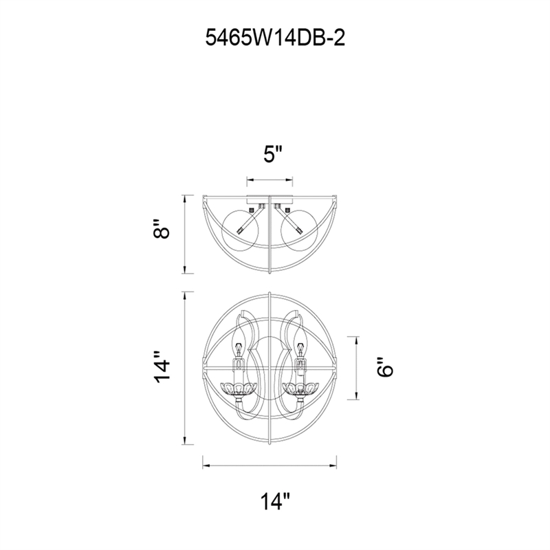 CWI Lighting Campechia 2 Light Farmhouse Metal Wall Sconce in Brown