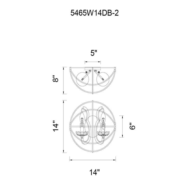 CWI Lighting Campechia 2 Light Farmhouse Metal Wall Sconce in Brown
