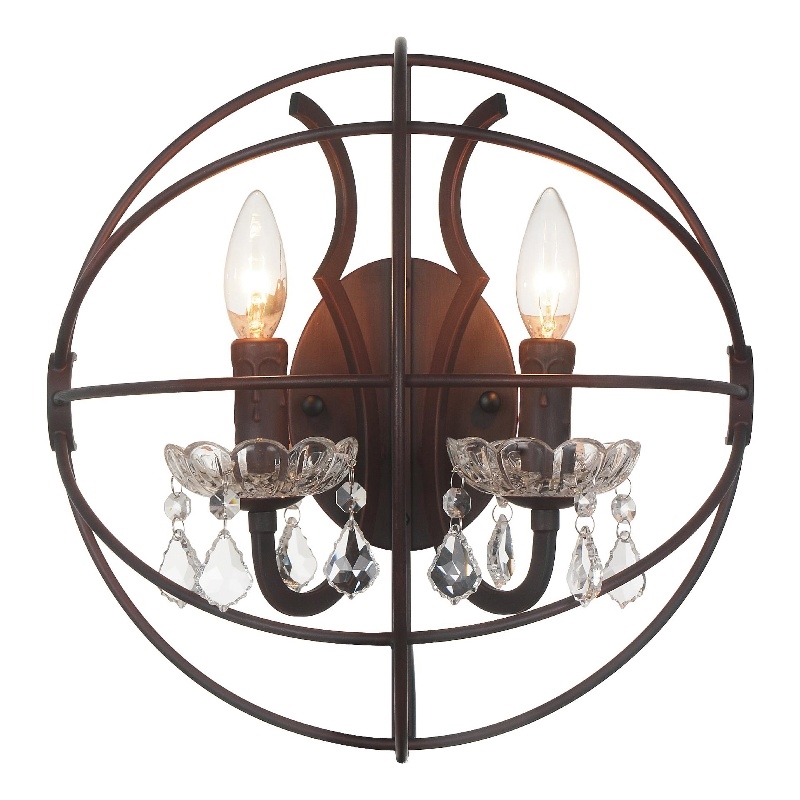 CWI Lighting Campechia 2 Light Farmhouse Metal Wall Sconce in Brown