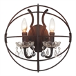CWI Lighting Campechia 2 Light Farmhouse Metal Wall Sconce in Brown