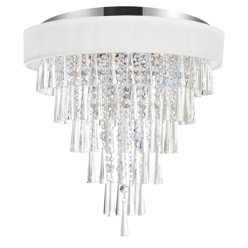 CWI Lighting Franca 8 Light Metal Flush Mount Light in Chrome