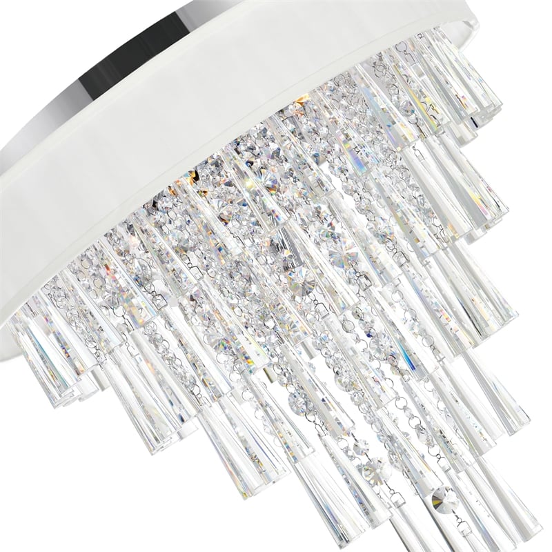 CWI Lighting Franca 8 Light Metal Flush Mount Light in Chrome