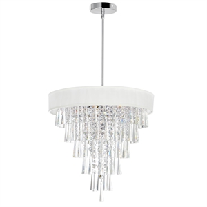 CWI Lighting Franca 8 Light Drum Shade Metal Chandelier in Chrome