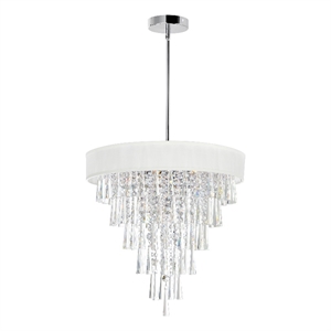CWI Lighting Franca 8 Light Drum Shade Metal Chandelier in Chrome