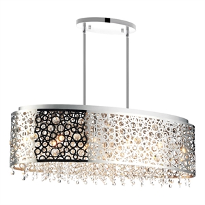 CWI Lighting Bubbles 11 Light Drum Shade Metal Chandelier in Chrome