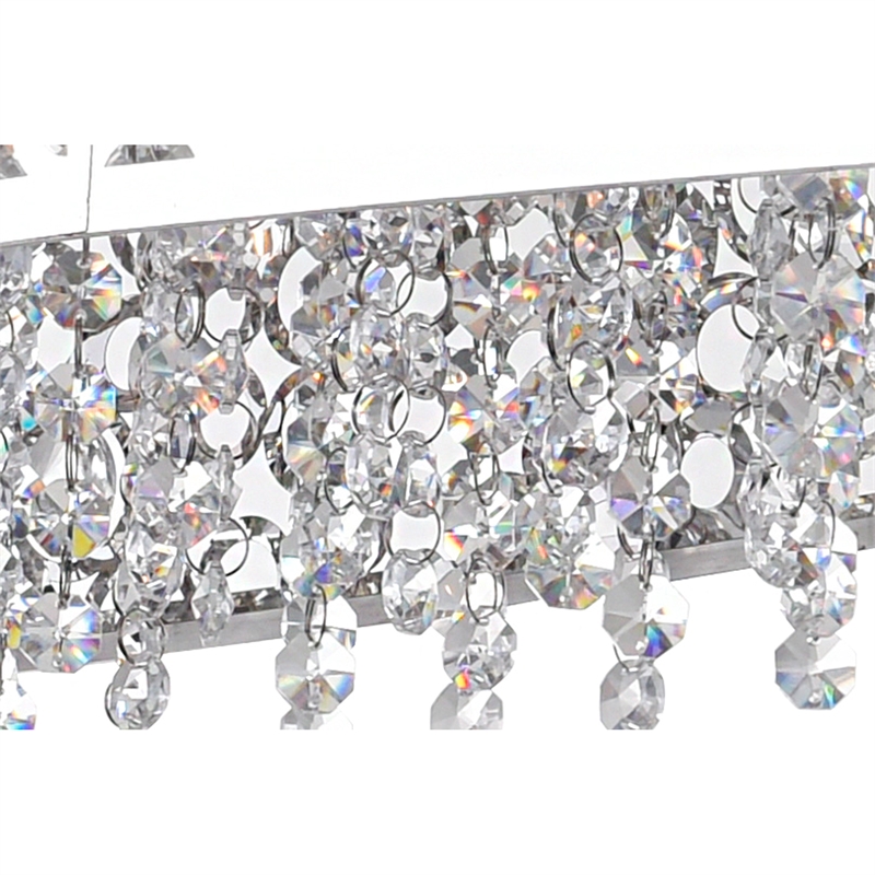 CWI Lighting Bubbles 16 Light Drum Shade Metal Chandelier in Chrome