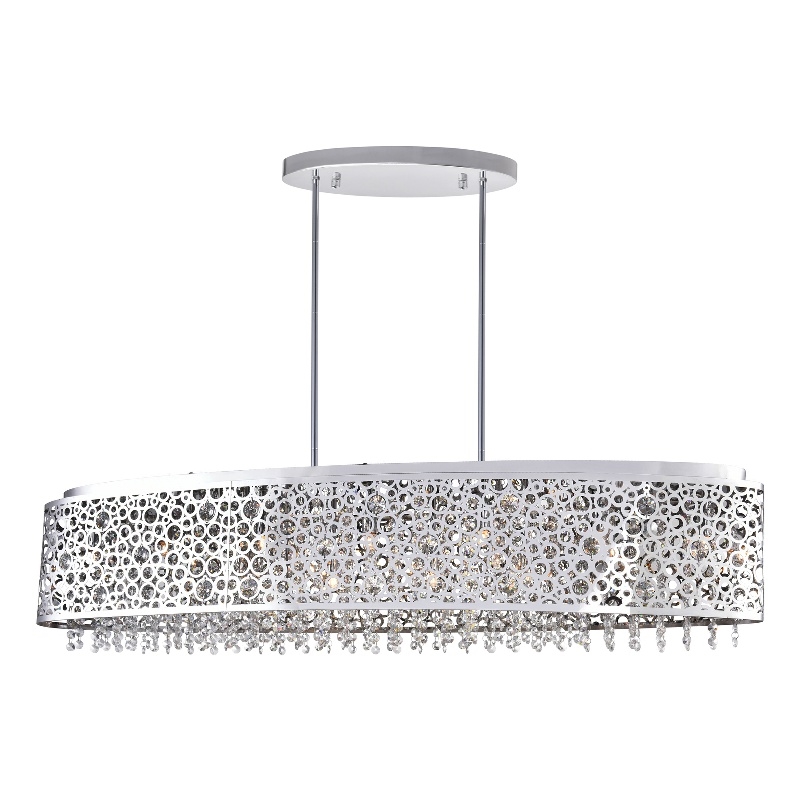 CWI Lighting Bubbles 16 Light Drum Shade Metal Chandelier in Chrome