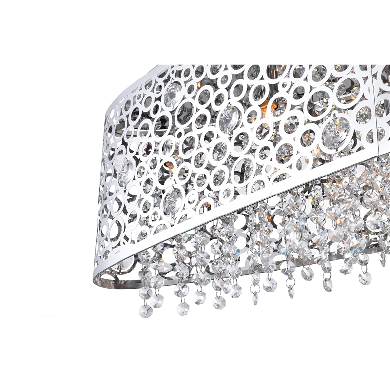 CWI Lighting Bubbles 16 Light Drum Shade Metal Chandelier in Chrome