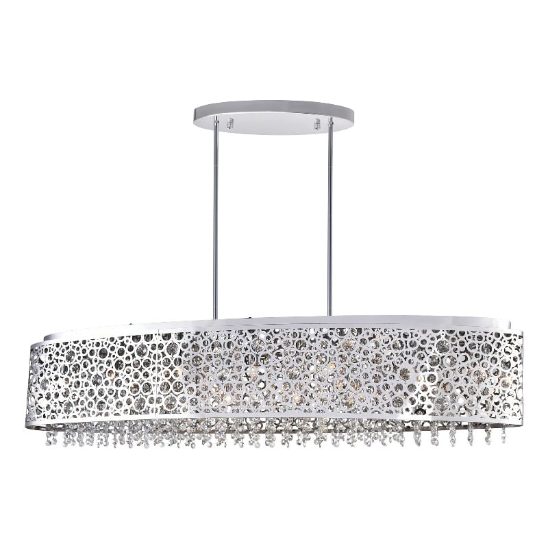 CWI Lighting Bubbles 16 Light Drum Shade Metal Chandelier in Chrome