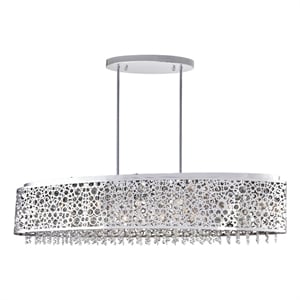 CWI Lighting Bubbles 16 Light Drum Shade Metal Chandelier in Chrome