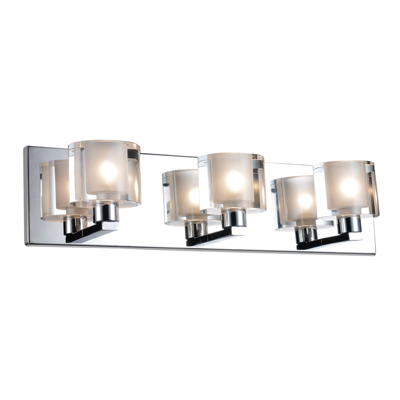 CWI Lighting Tina 3 Light Contemporary Metal Wall Sconce in Chrome