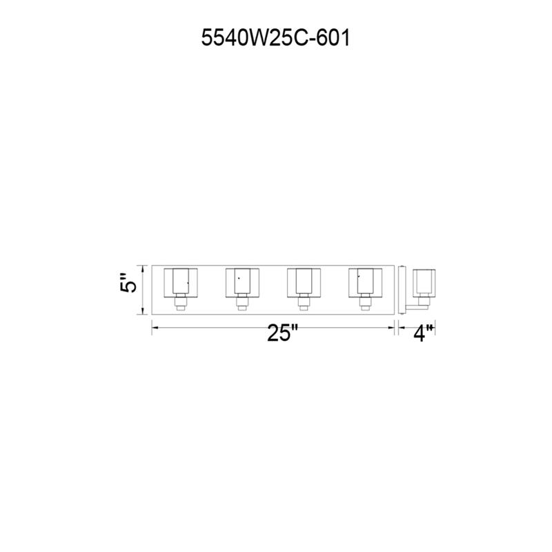 CWI Lighting Tina 4 Light Contemporary Metal Wall Sconce in Chrome
