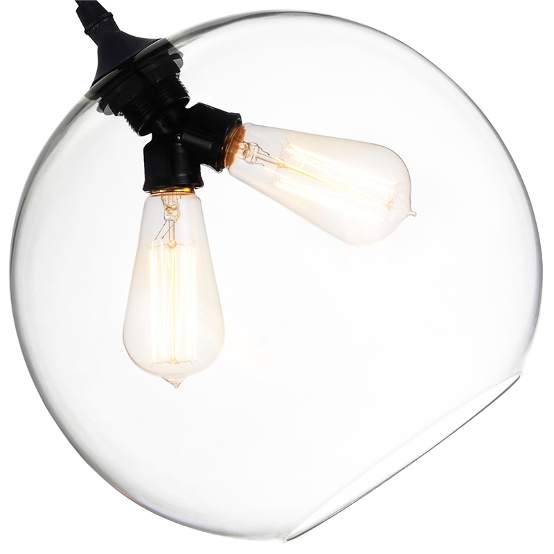CWI Lighting 2 Light Contemporary Glass Mini Down Pendant in Clear