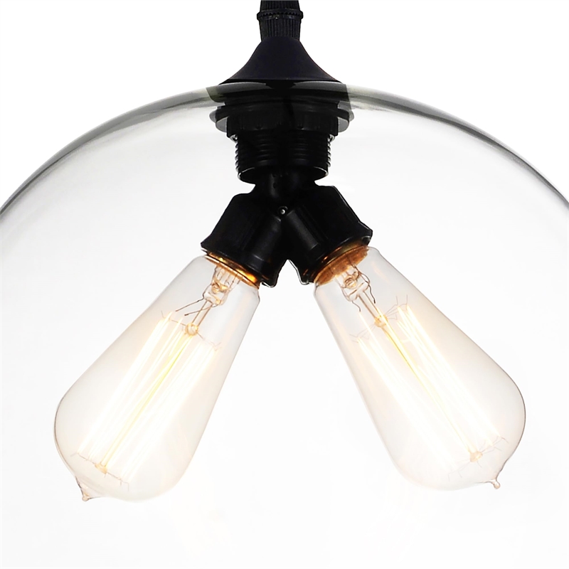 CWI Lighting 2 Light Contemporary Glass Mini Down Pendant in Clear
