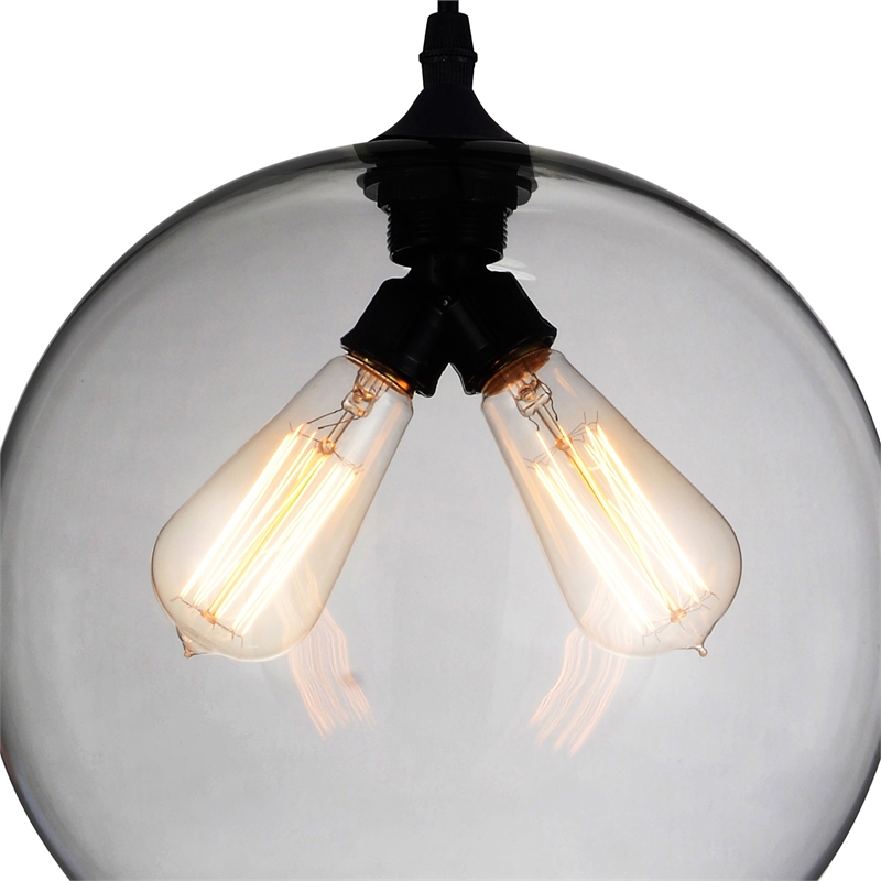 CWI Lighting 2 Light Contemporary Glass Mini Pendant in Black Smoke