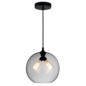 CWI Lighting 2 Light Contemporary Glass Mini Pendant in Black Smoke